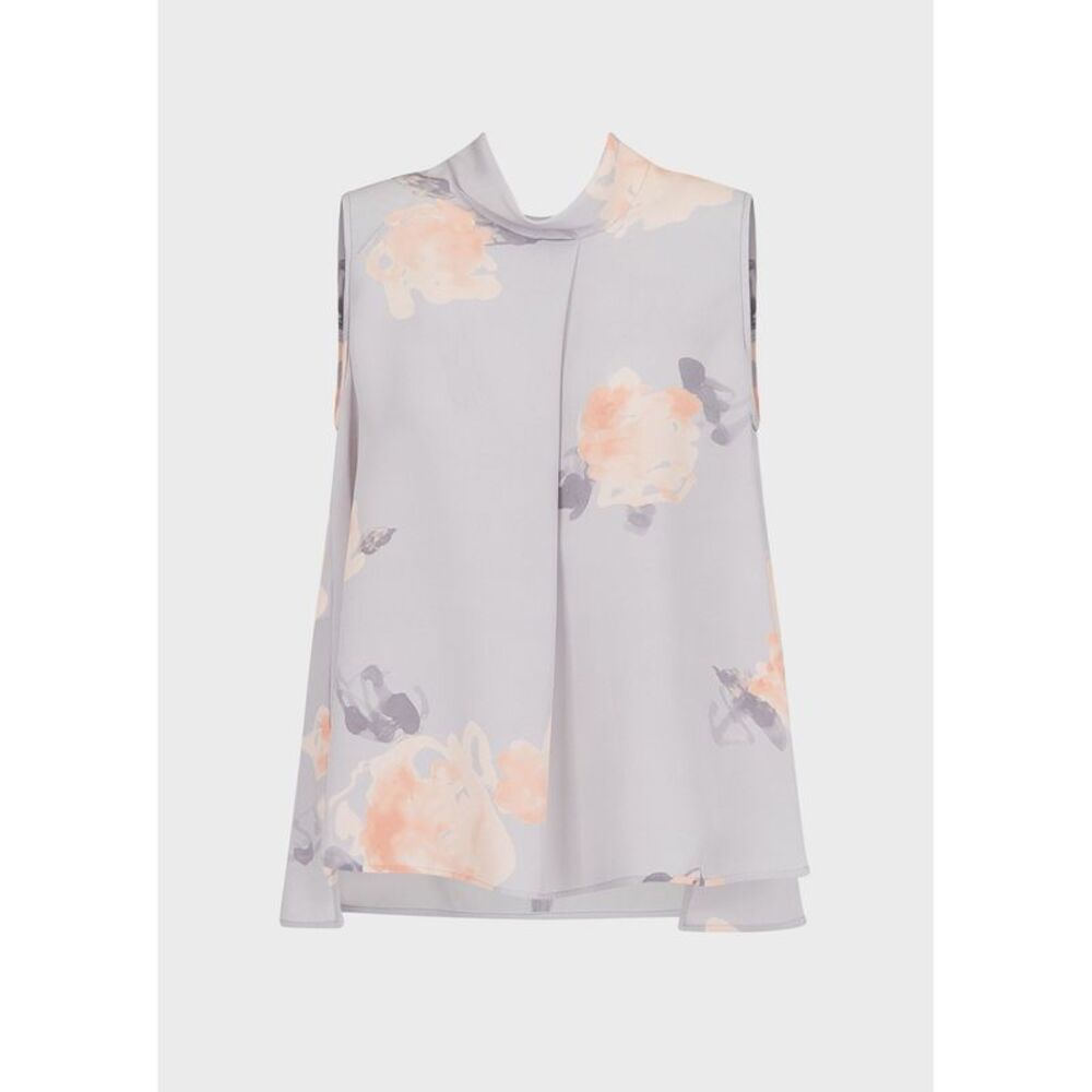 EMPORIO ARMANI Womens Purple Silk Floral Evening Blouse 40